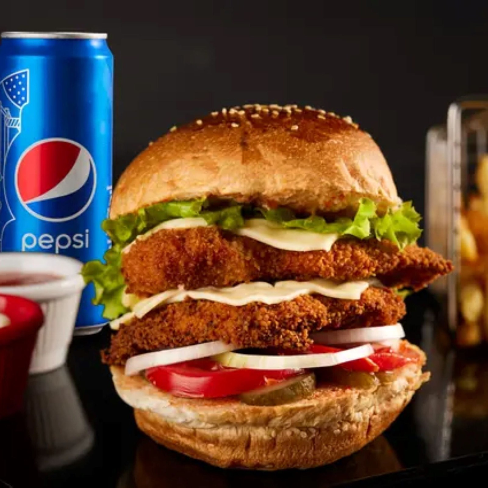 Philadelphia Double Chicken Burger Menü