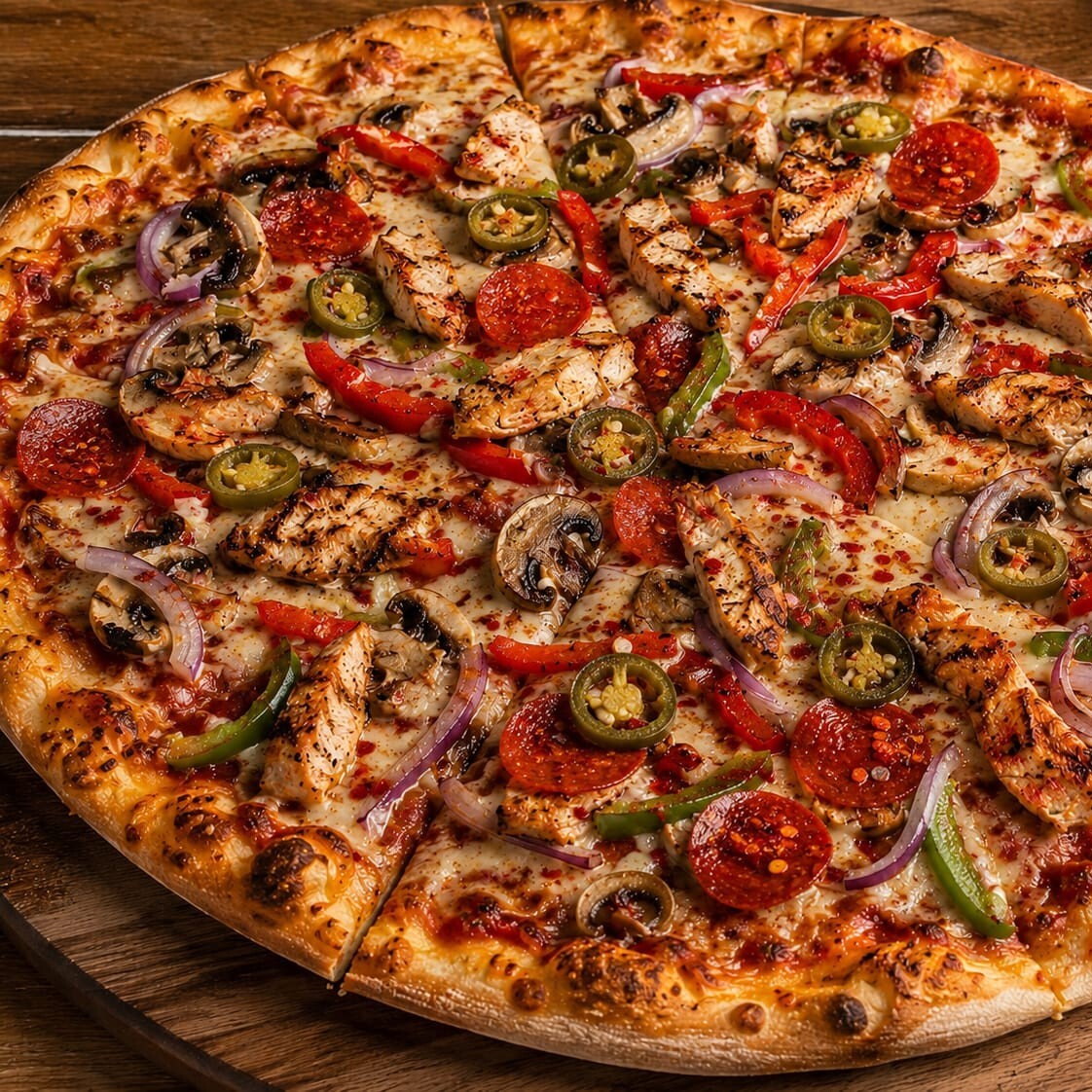 Acı Tavuklu Pizza (Orta)