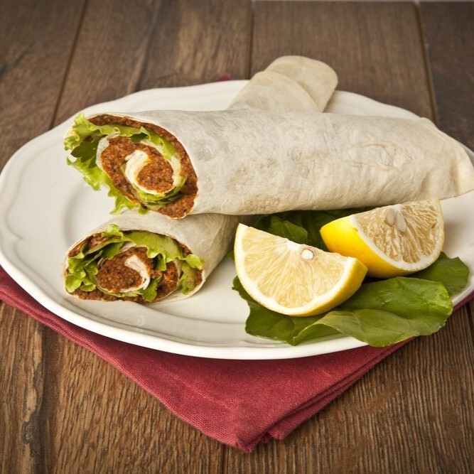 4'lü Mega Çiğ Köfte Dürüm + Ayran (1 lt)