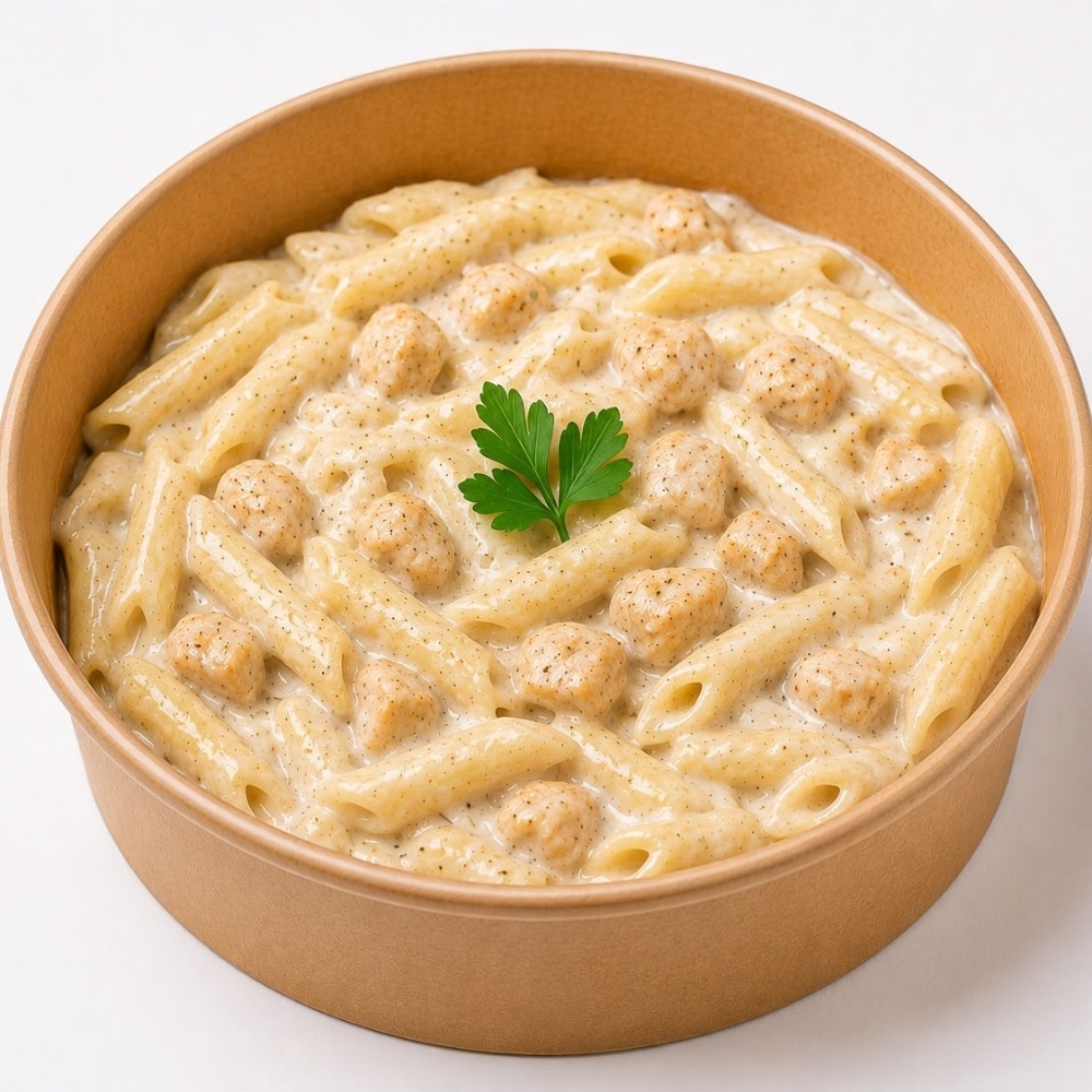 Tavuklu Kremalı Domates Soslu Penne Makarna