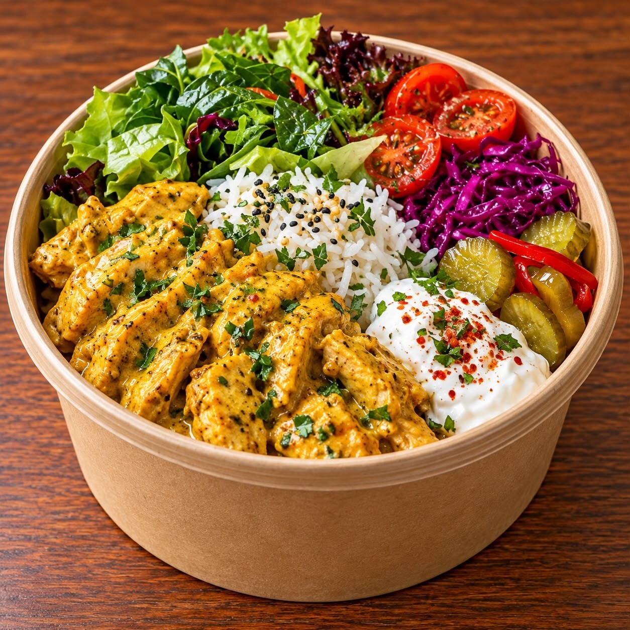 Köri Soslu Tavuklu Bowl