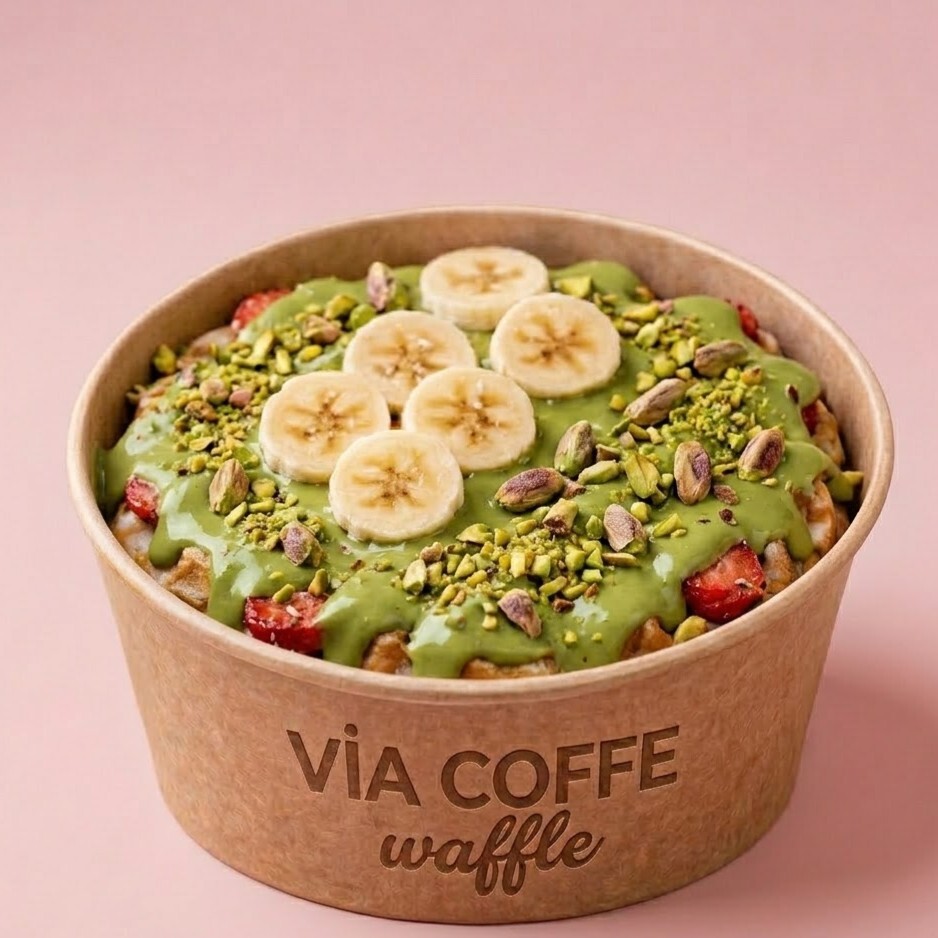 Via Bowl Beyaz Çikolata & Fıstık Waffle