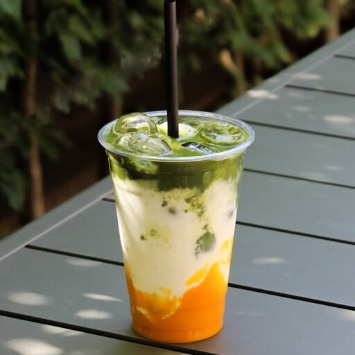 Ice Mango Matcha Latte