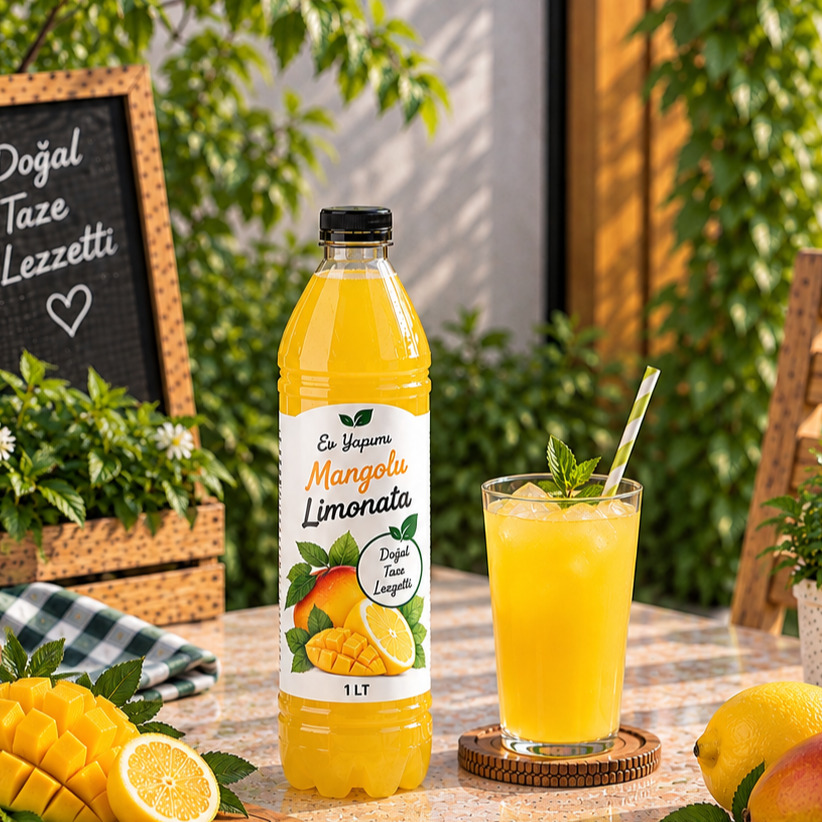 Ev Yapımı Mango Aromalı Limonata 1 Lt
