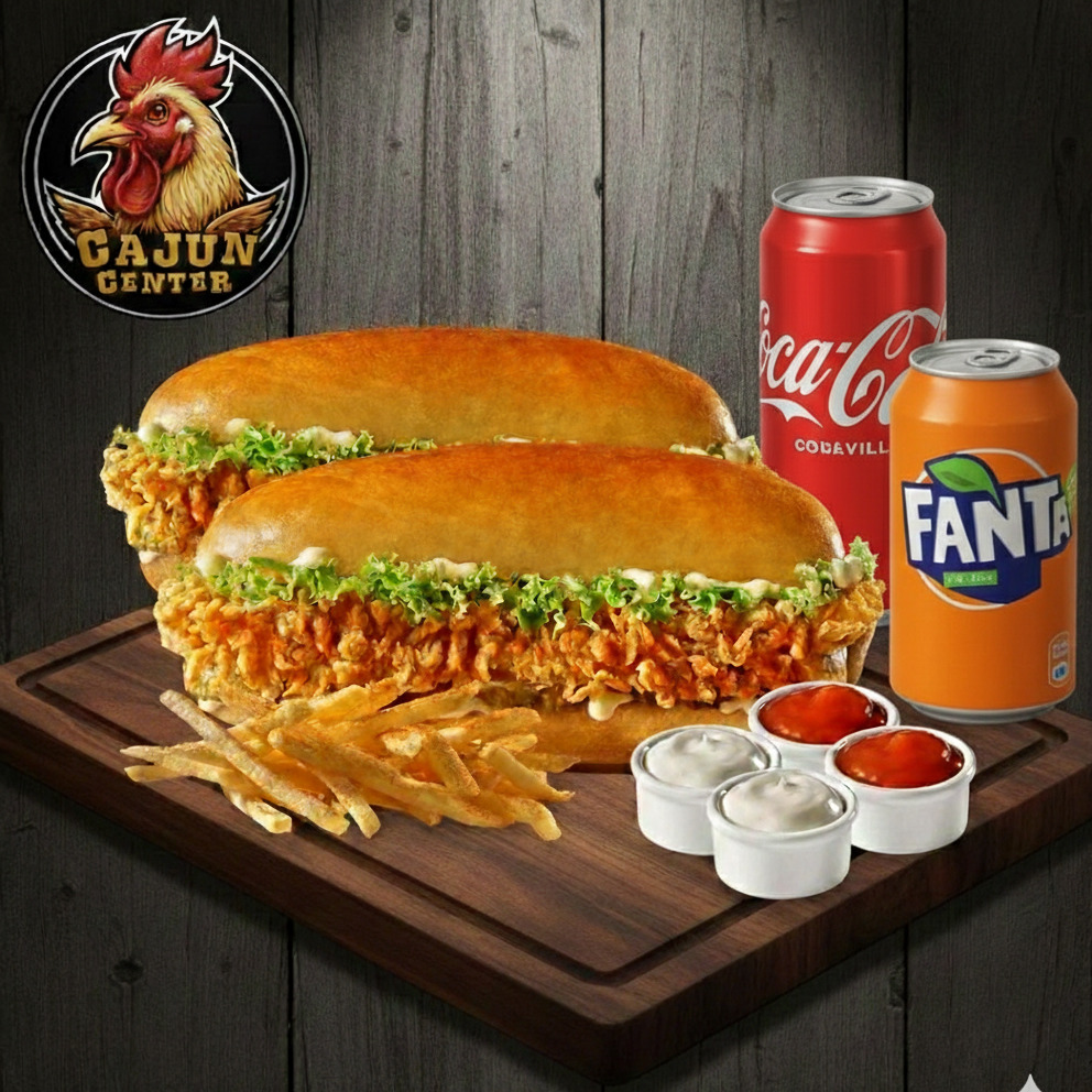 Cajun Sandviç Kanka Menü (2 Kişilik)