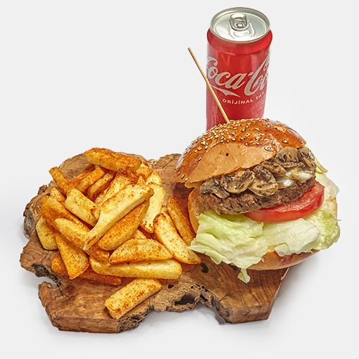 Garlic Mushroom Burger Menü