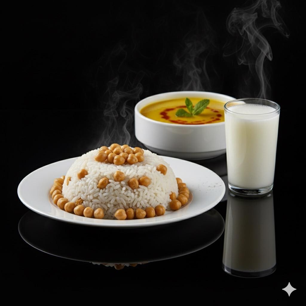Mercimek Çorbası + Nohutlu Pilav ( 300gr) + Ayran