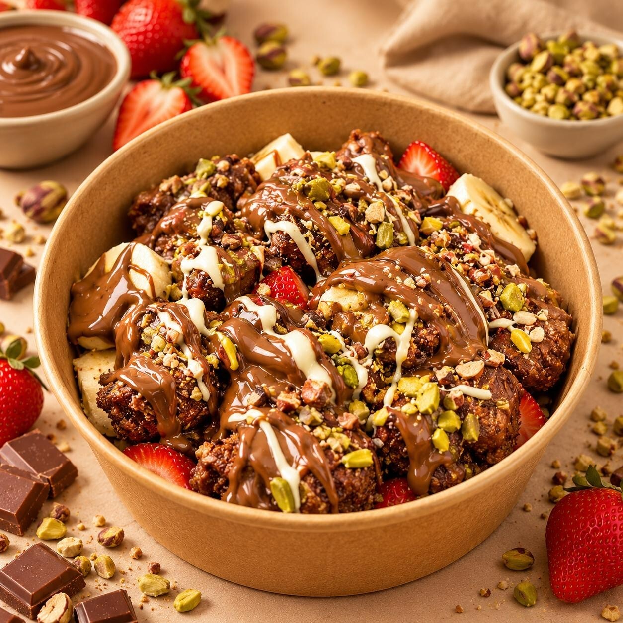 Le Cordet Karamelli Çikolatalı Bowl Waffle