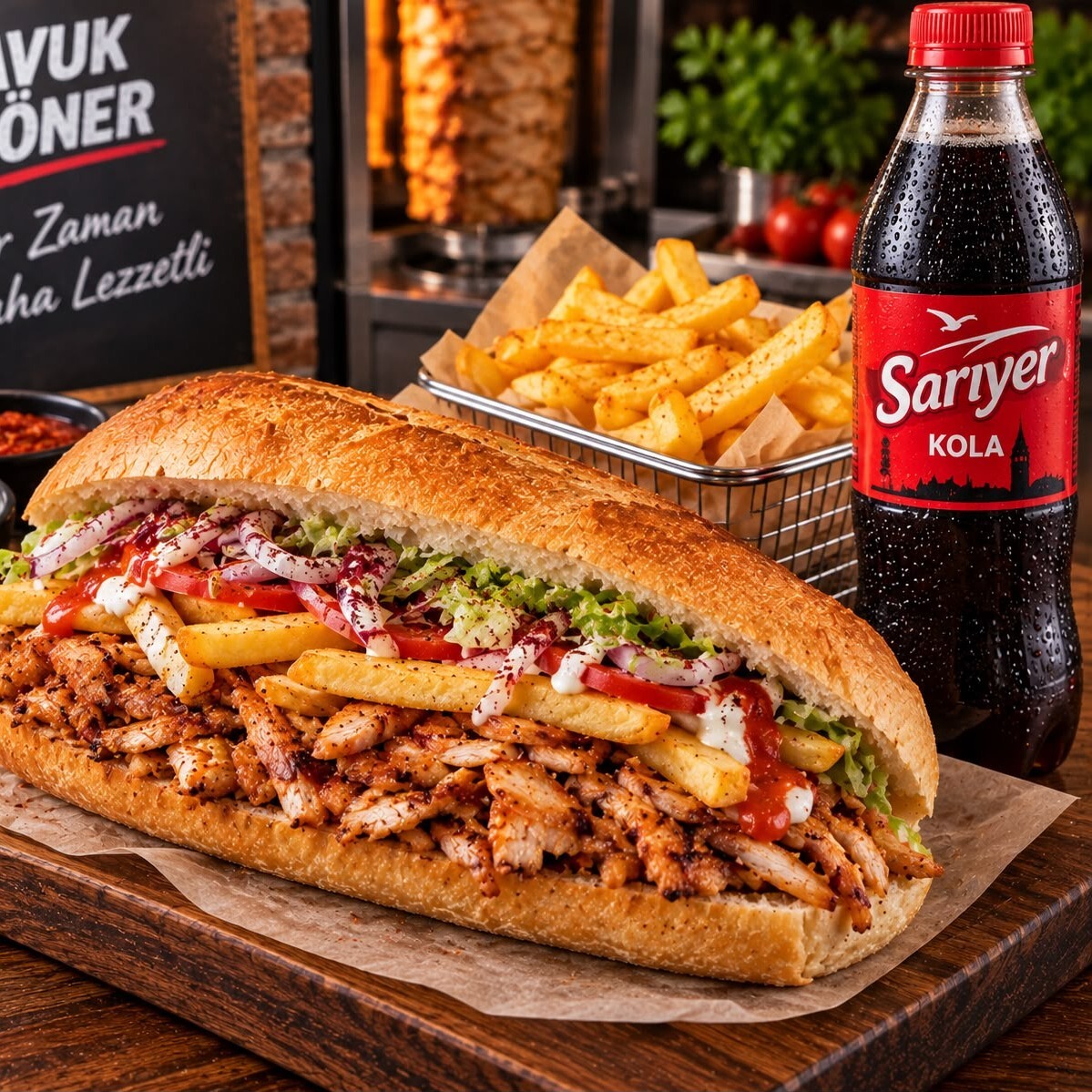 Tam Ekmek Arası Tavuk Döner Menü