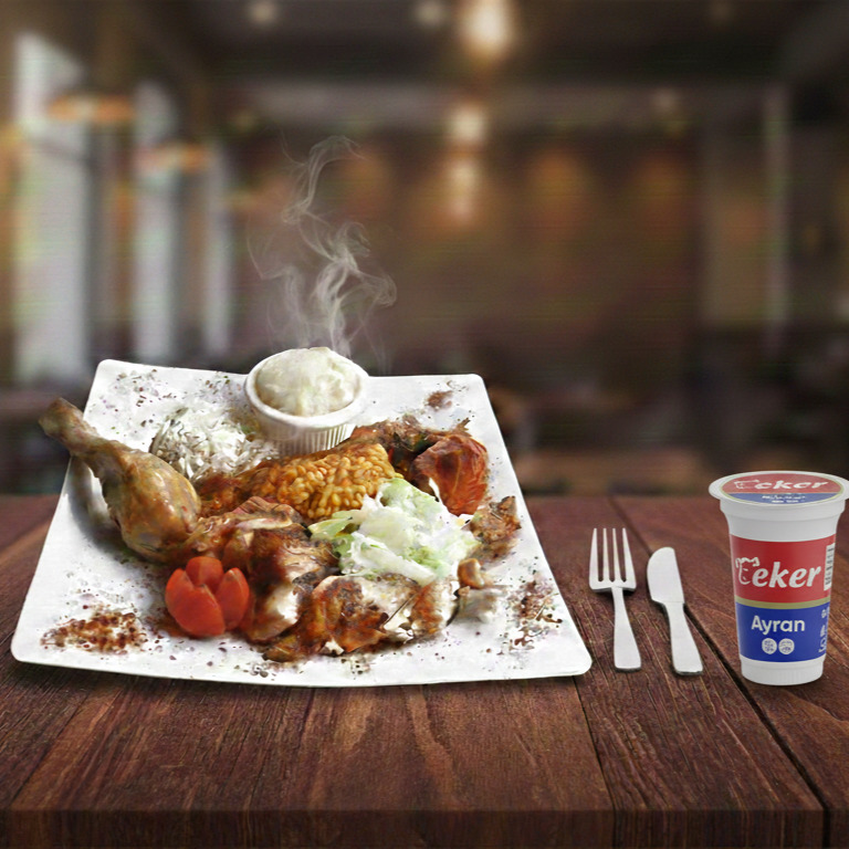 Pilavlı Yarım Tavuk Ayran