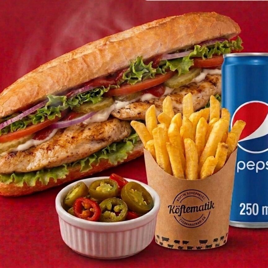 IZGARADA TAVUK FLETO+PEPSİ 250ML+PATATES KIZARTMASI+JALEPONE