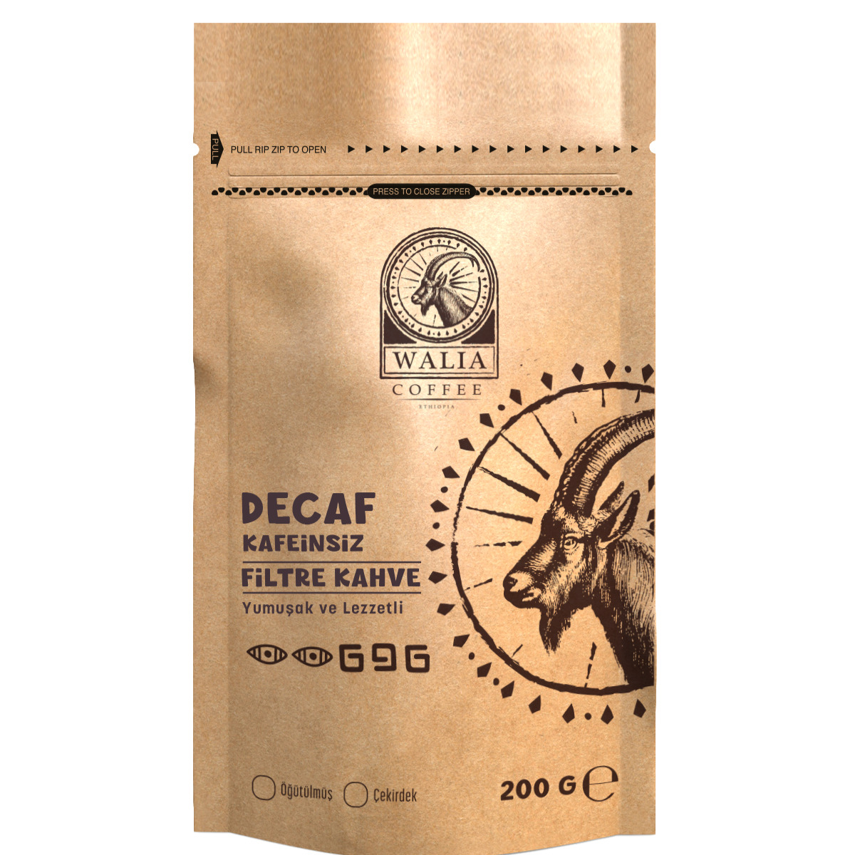 Decaf (Kafeinsiz) Filtre 200 gr