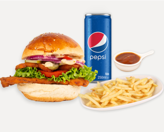 Double Burger Schnitzel Menü