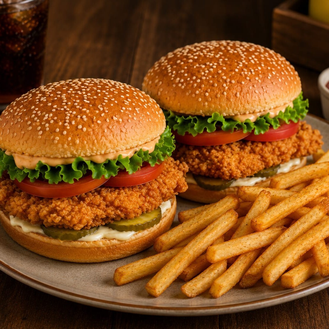 2'li Tavuk Burger + Kızartma