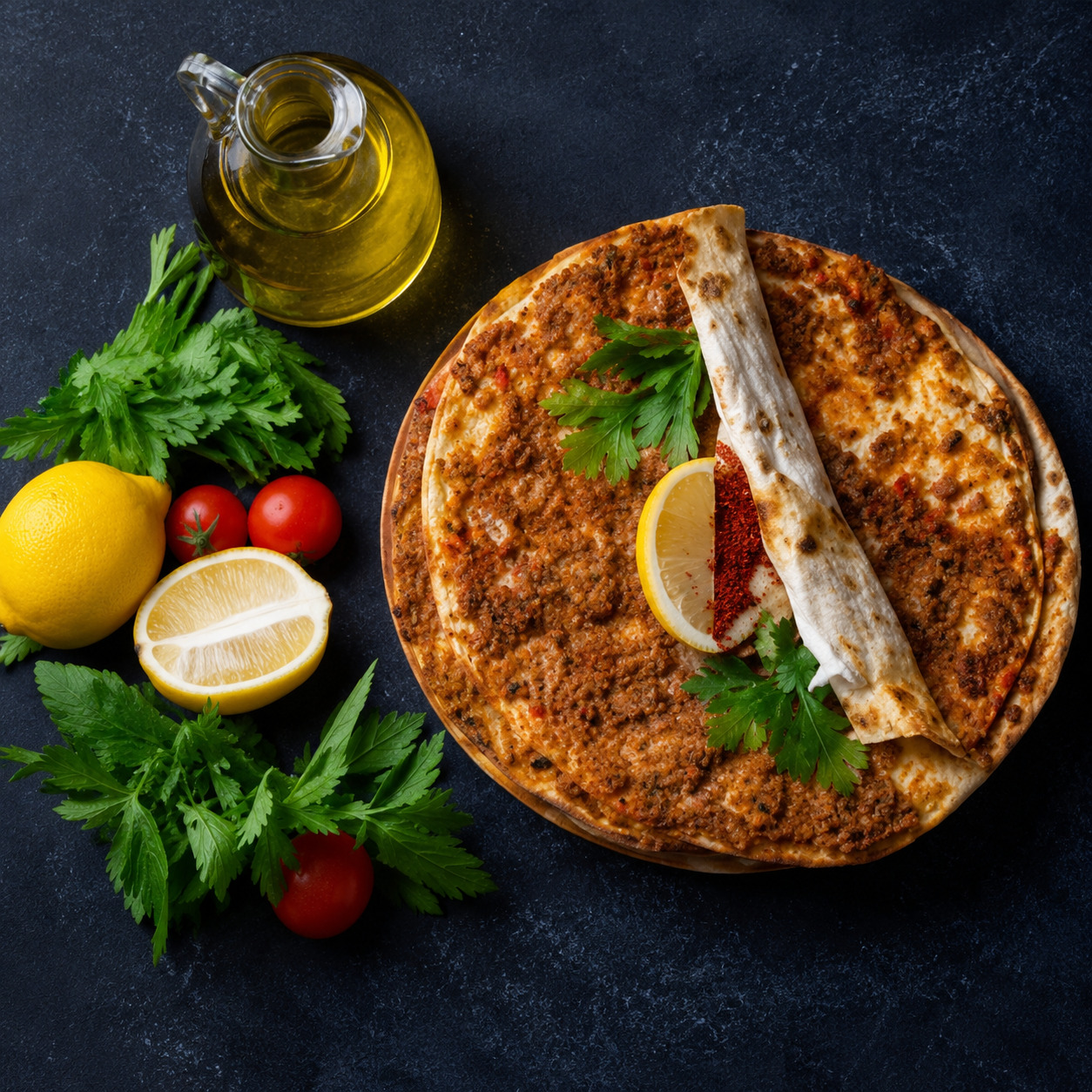 10 Adet Lahmacun (1 Litre Ücretsiz İçecek)