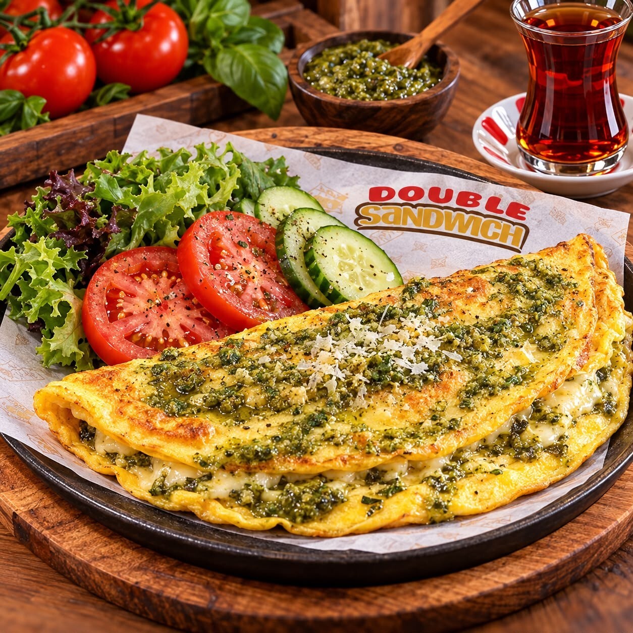 Pesto Soslu Omlet