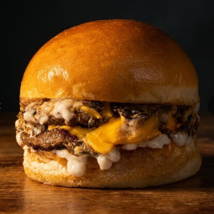 Double Mushroom Burger & Patates Kızartması