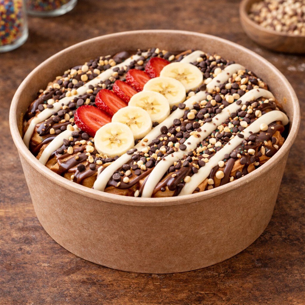 Bi Beyaz Çikolata Frambuaz Kova Waffle (Bowl)