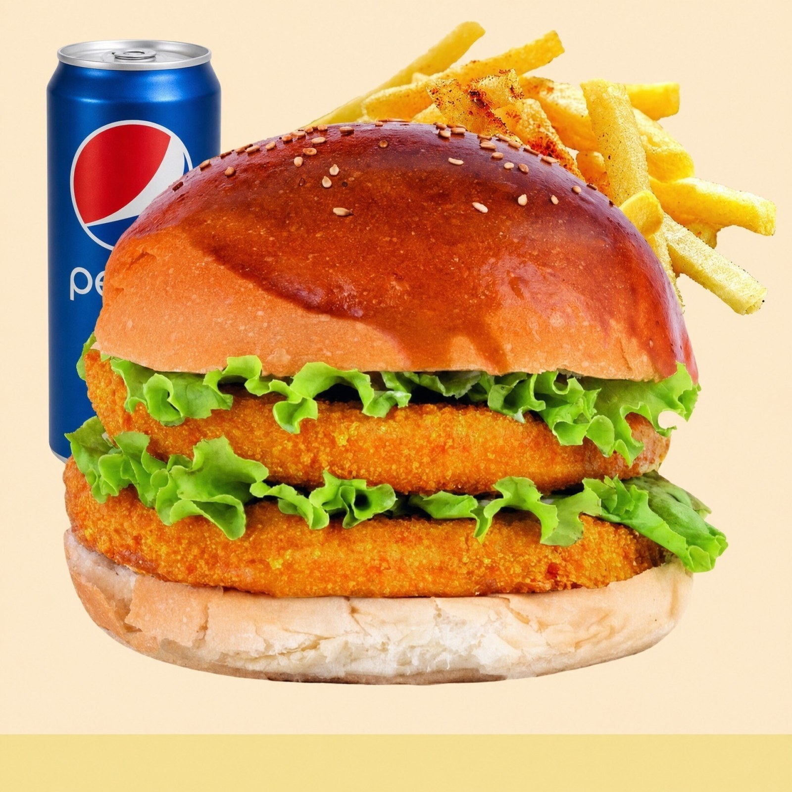 Yesen Piliç Burger Menü + Pepsi ( 33 Cl.)