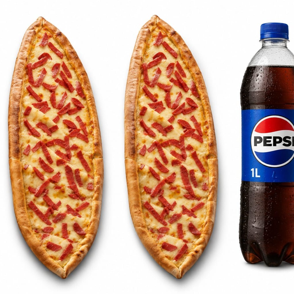 2'li Kaşar Sucuklu Pide 1 lt Kola