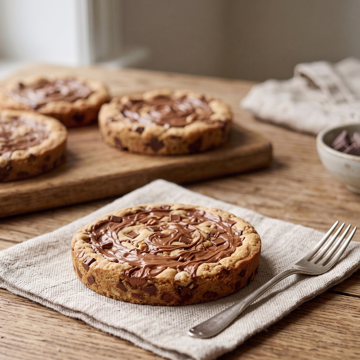 Nutella ve Parça Çikolatalı Cookie