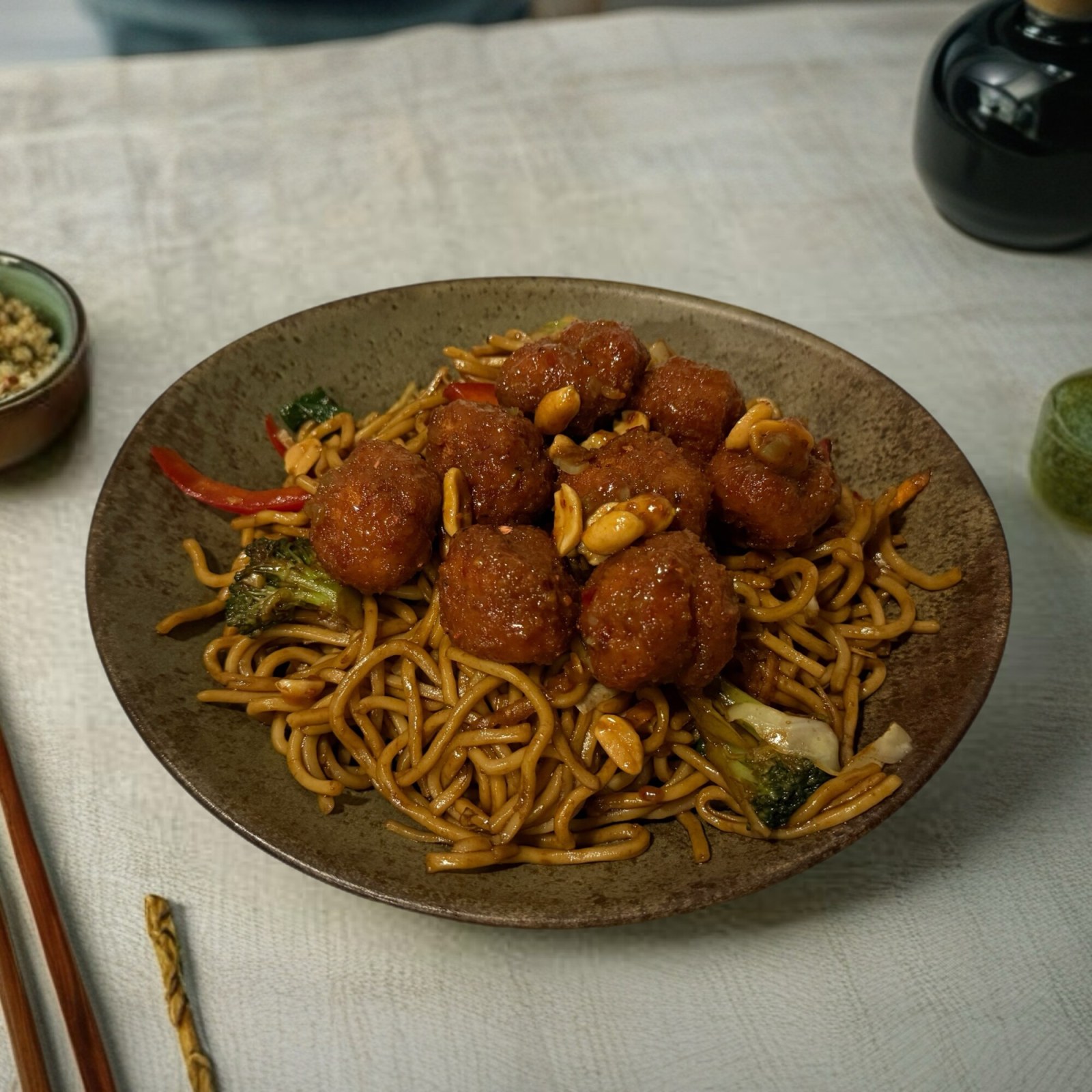 Sebzeli Noodle Üstü Mançuryan Tavuk