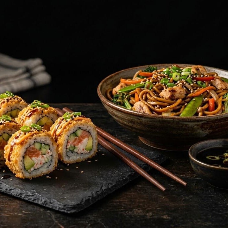 Somon Cruncy Roll+Tavuklu Noodle+1 Coca Cola 330 ml