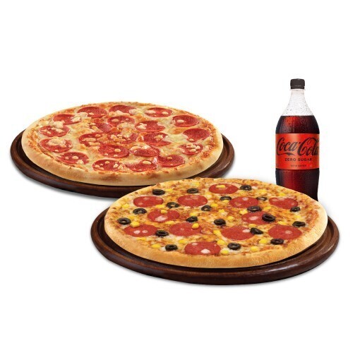 1 Alana 1 Bedava - 2 Orta Boy Pizza + Coca-Cola 1 L