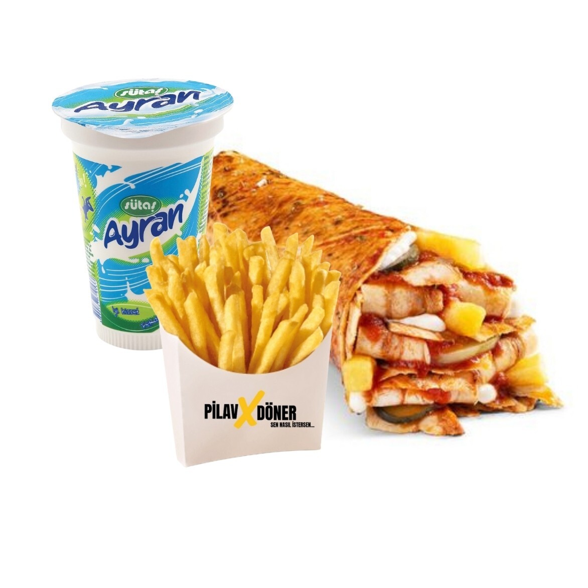 Tavuk Döner Dürüm Menü (X)