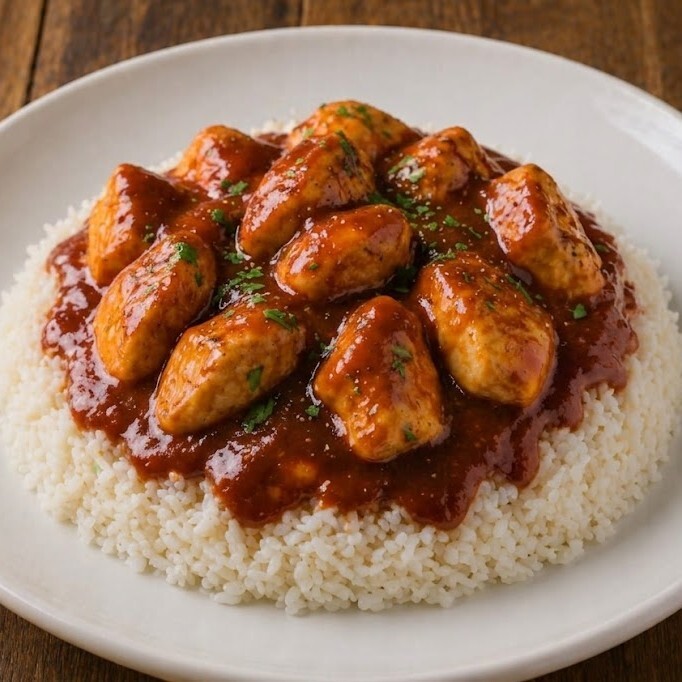 Barbekü Soslu Tavuklu Pilav