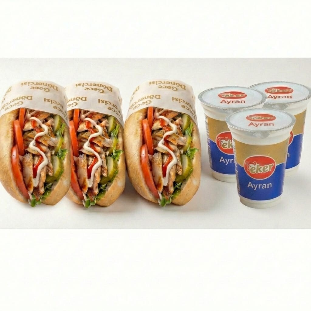 3 Tavuk Döner 3 Ayran