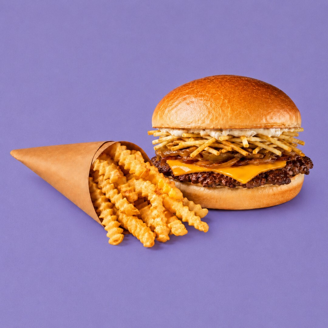 Single Trüflü Smash Burger & Patates Kızartması