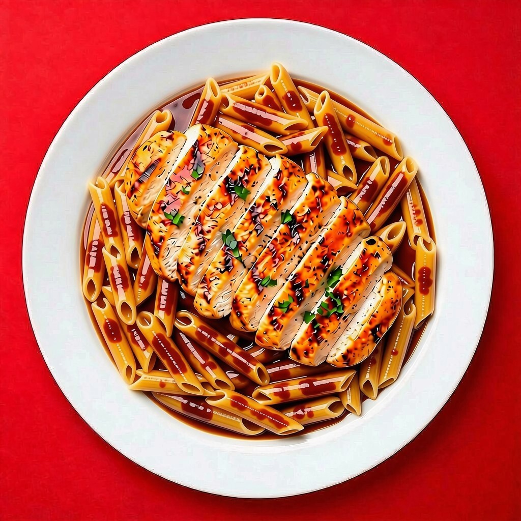 Acılı Barbekü Soslu Makarna ve Izgara Tavuk