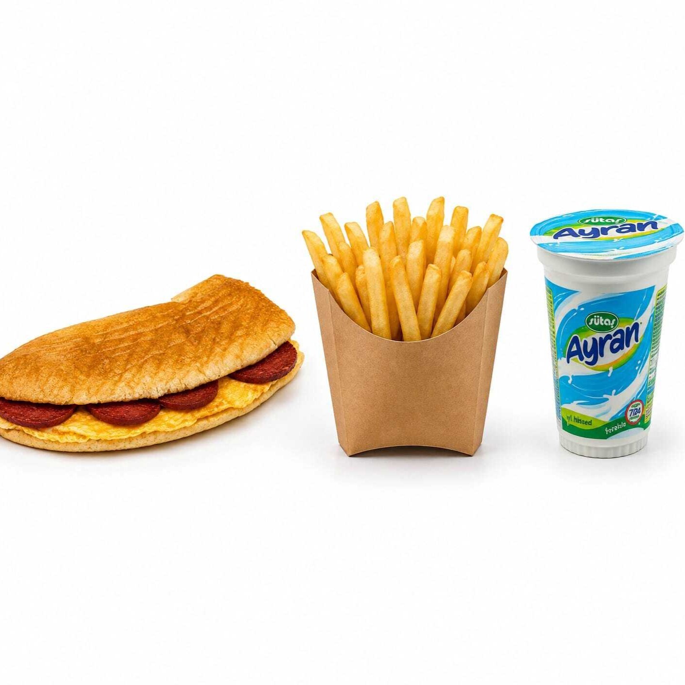 Yarım Ekmek Yumurtalı Sucuklu Tost Menü