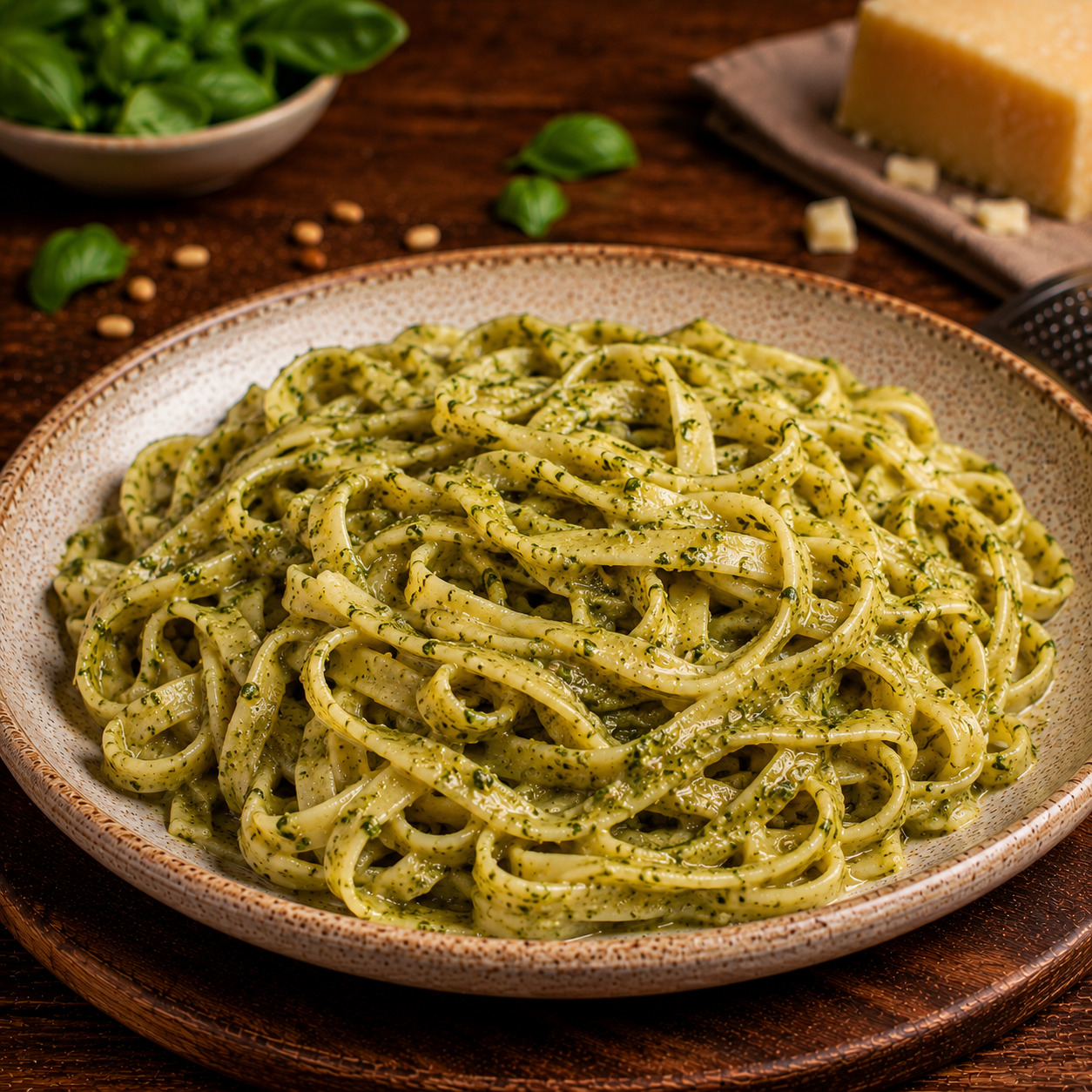 Pesto Soslu Fettuccine