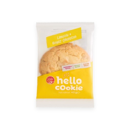 Hello Cookie – Limonlu & Beyaz Çikolatalı (40 g)
