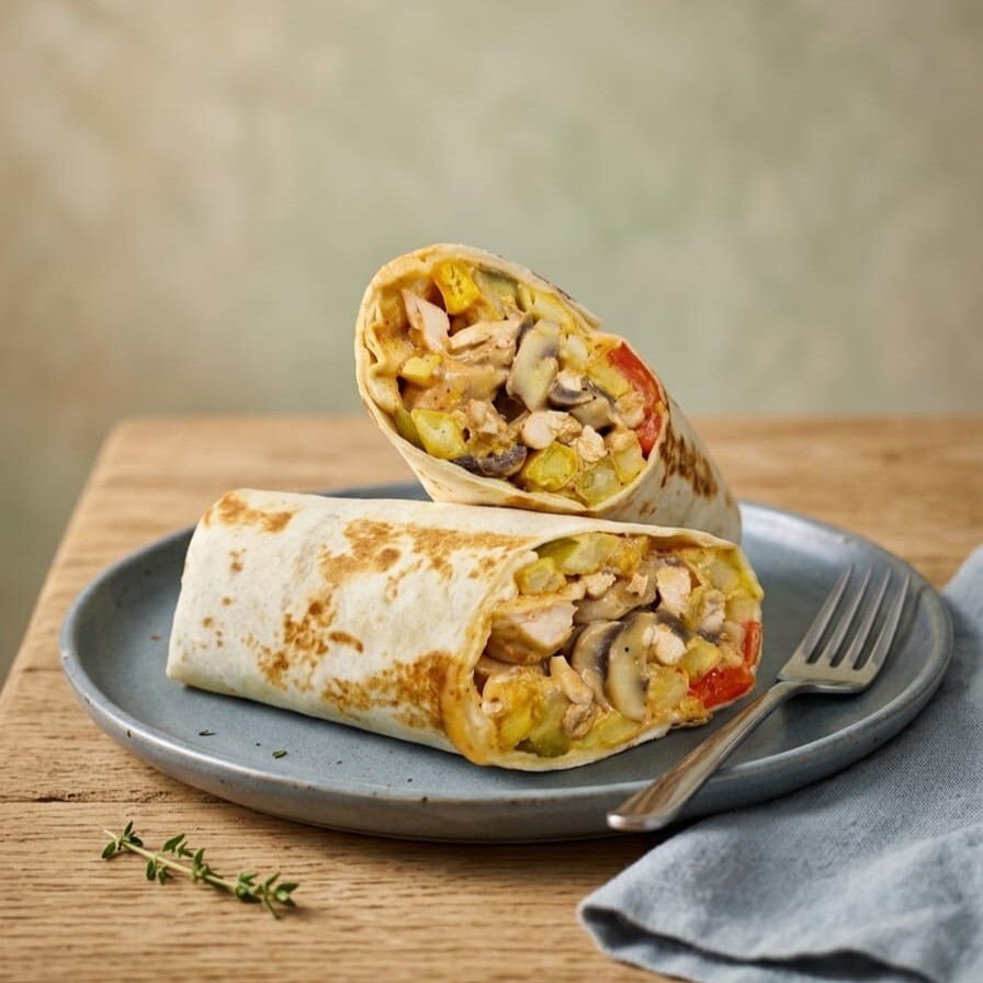 Kremalı Mantarlı Tavuk Wrap