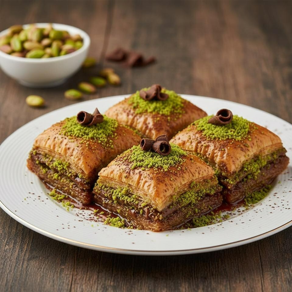 Çikolatalı Fıstıklı Baklava ( 4 Adet)