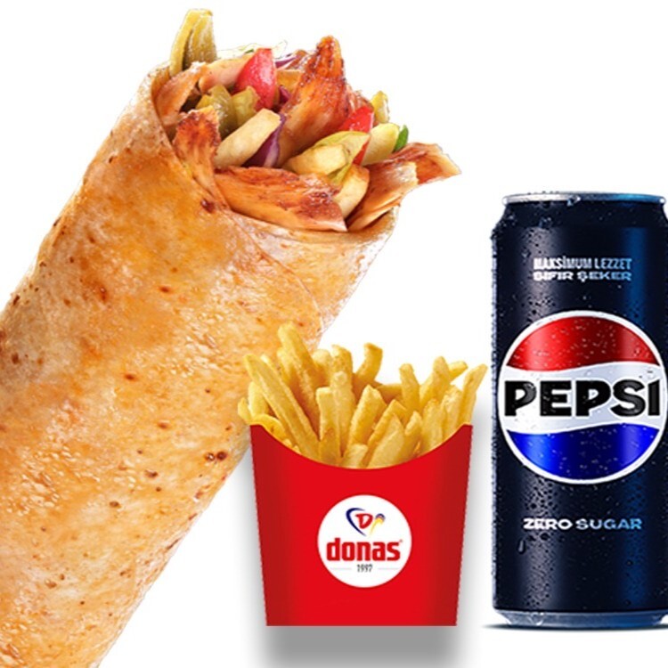 Donas Davul Tavuk Döner Dürüm Menü 2