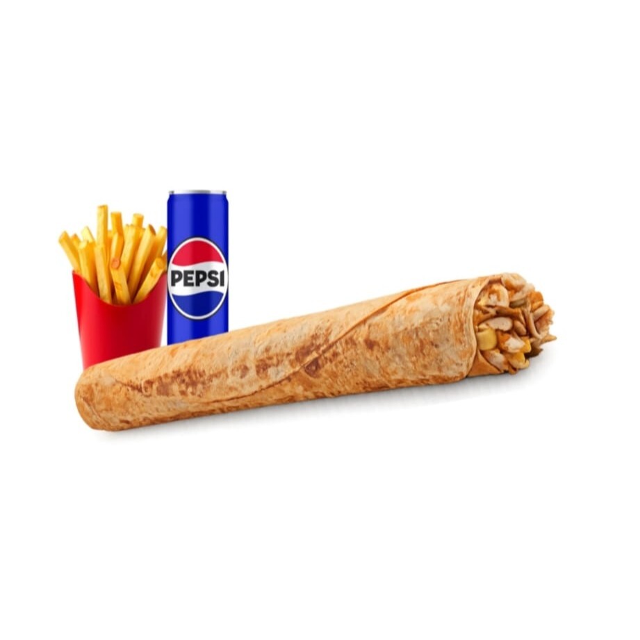 Hatay Usulü Tavuk Döner Zurna Dürüm Menü (150 gr)