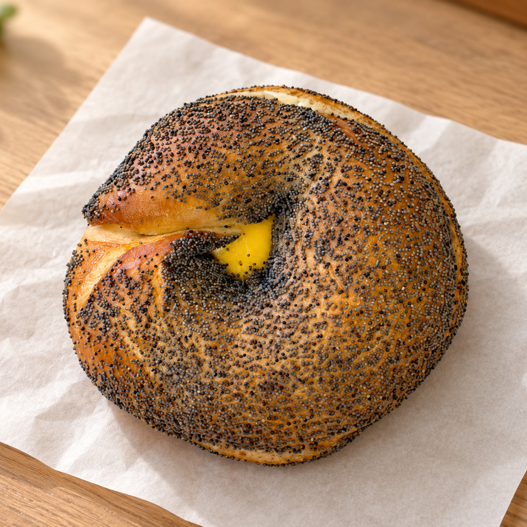 Üç Peynirli Haşhaşlı Cheesy Bagel