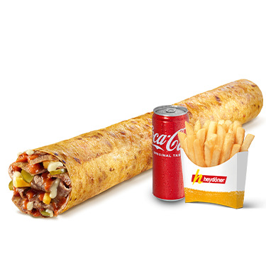 Et Döner Mega (L) + Patates Kızartması(Küçük) +Coca Cola (33 cl.)