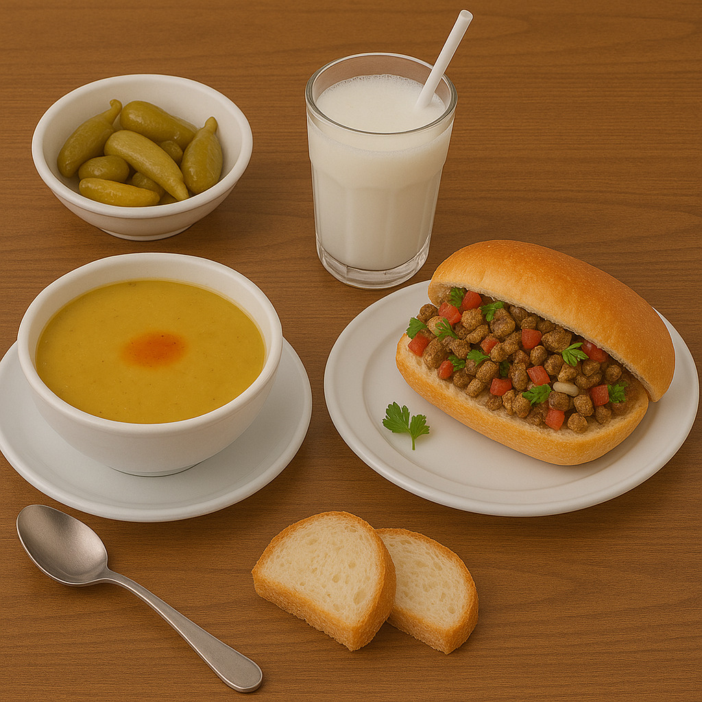 Yarım Ekmek Et Tantuni, Çorba ve Ayran Menü