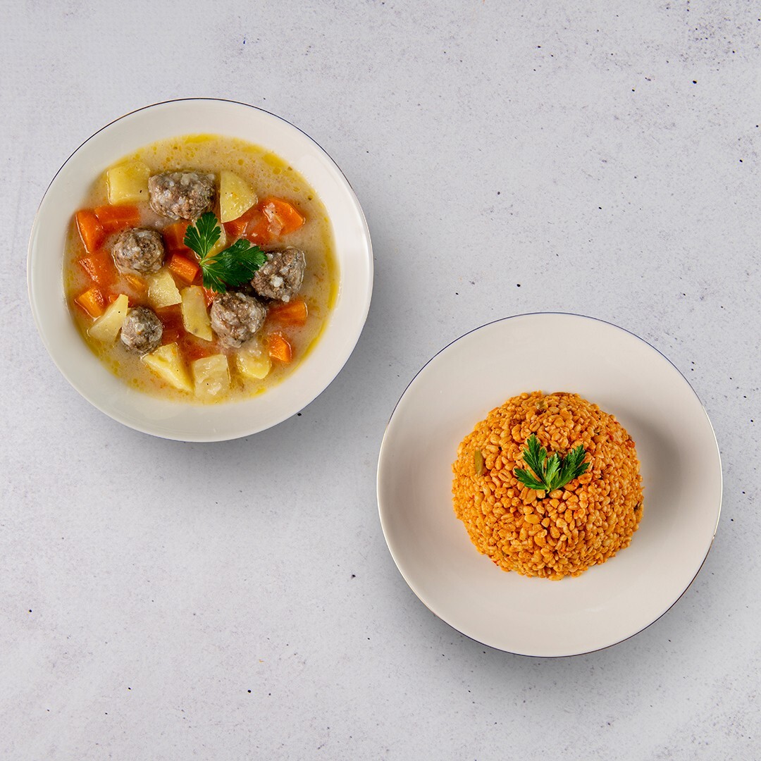 Ekşili Köfte & Şehriyeli Bulgur Pilavı