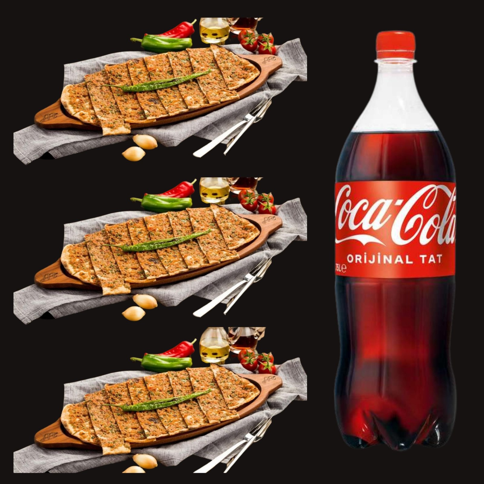 3'lü Kıymalı Pide Menü
