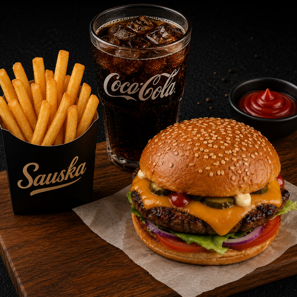 Klasik Amerikan Cheeseburger (120 Gr) Menü