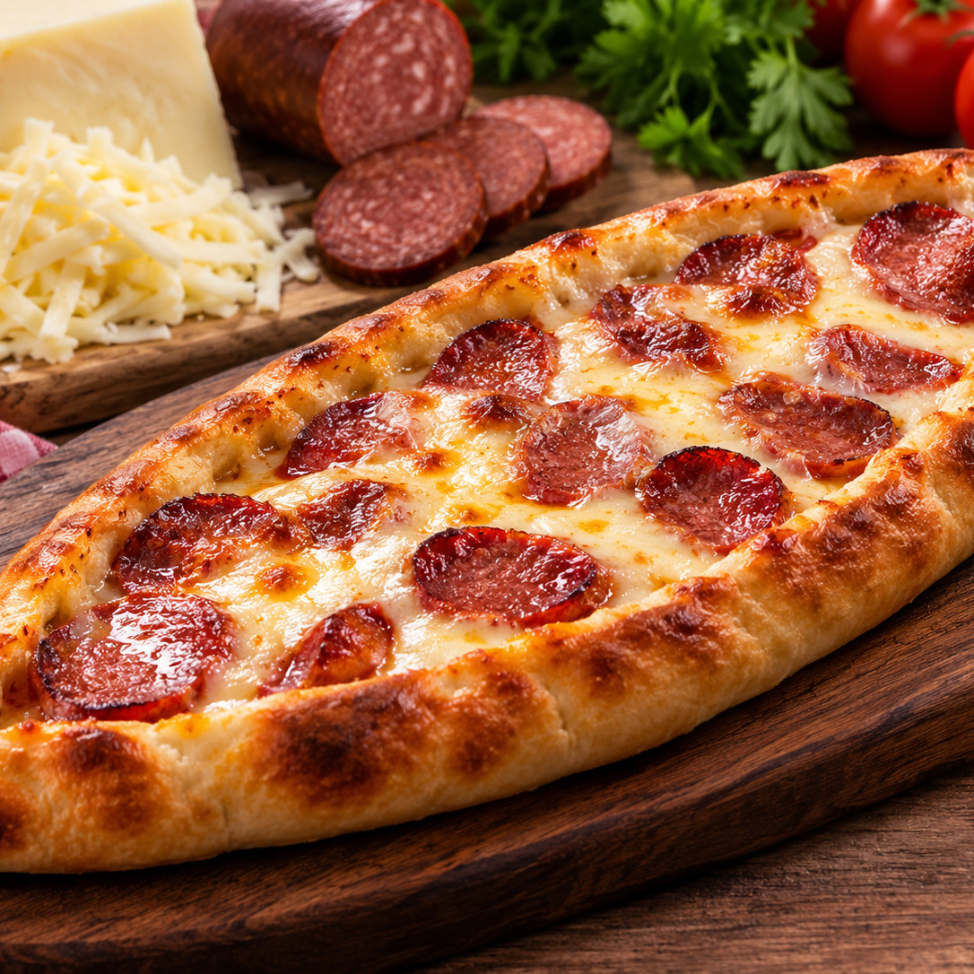 Kaşarlı Sucuklu Pide