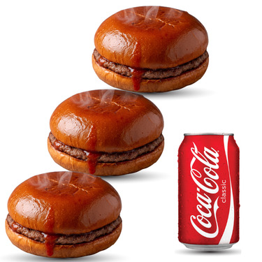 3'lü Islak Hamburger Menü