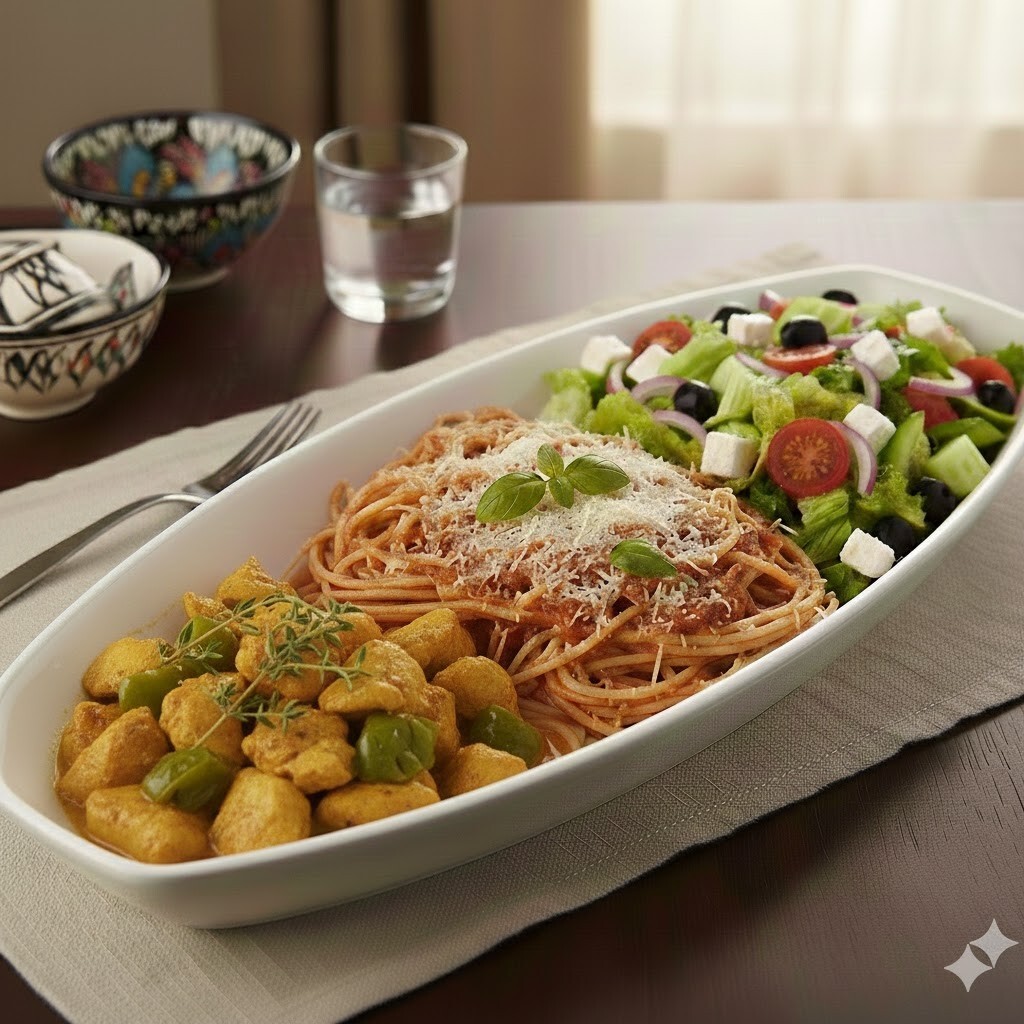 Dağ kekikli Tavuk & Makarna & Salata