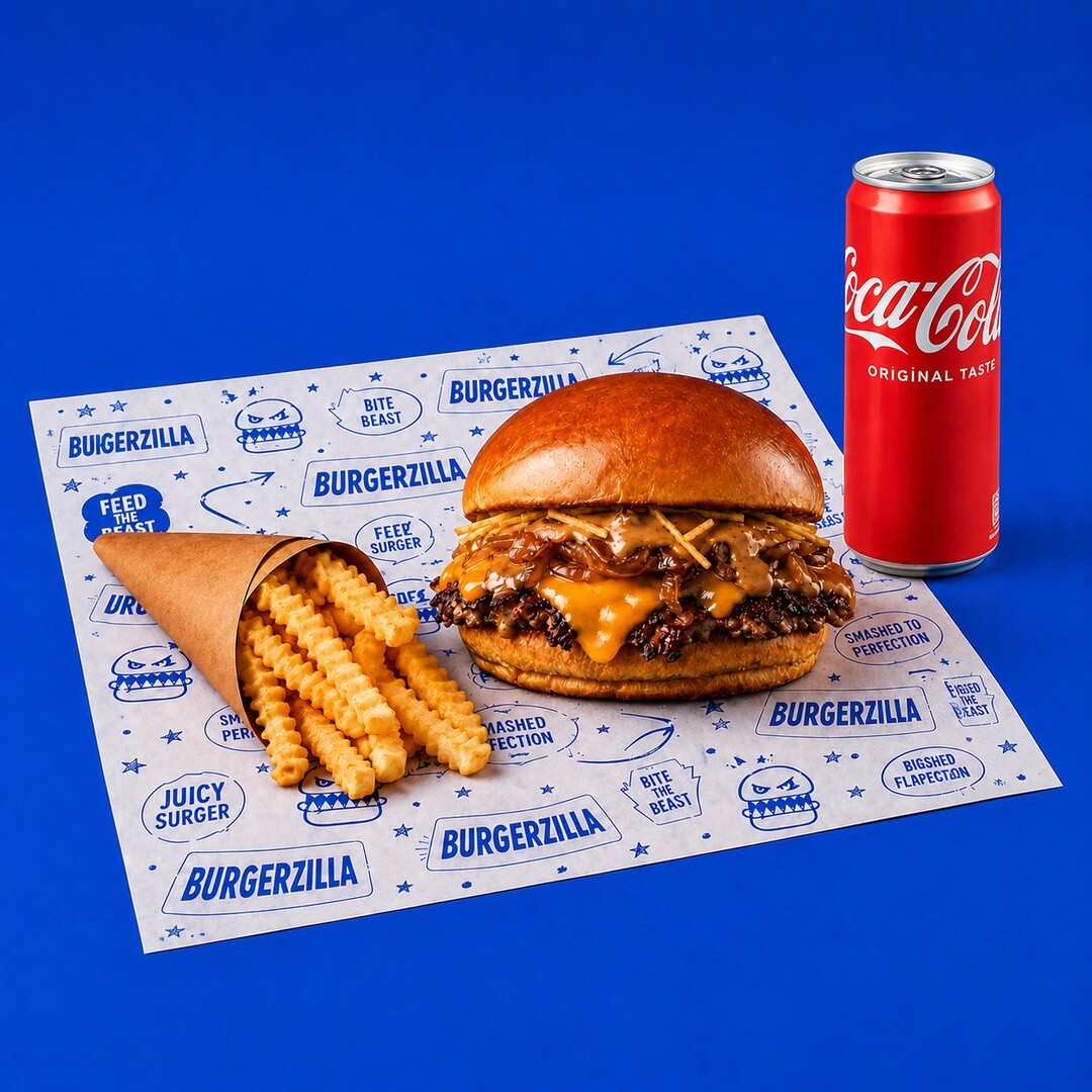 Single Cheese Smash Burger & Tırtıklı Patates